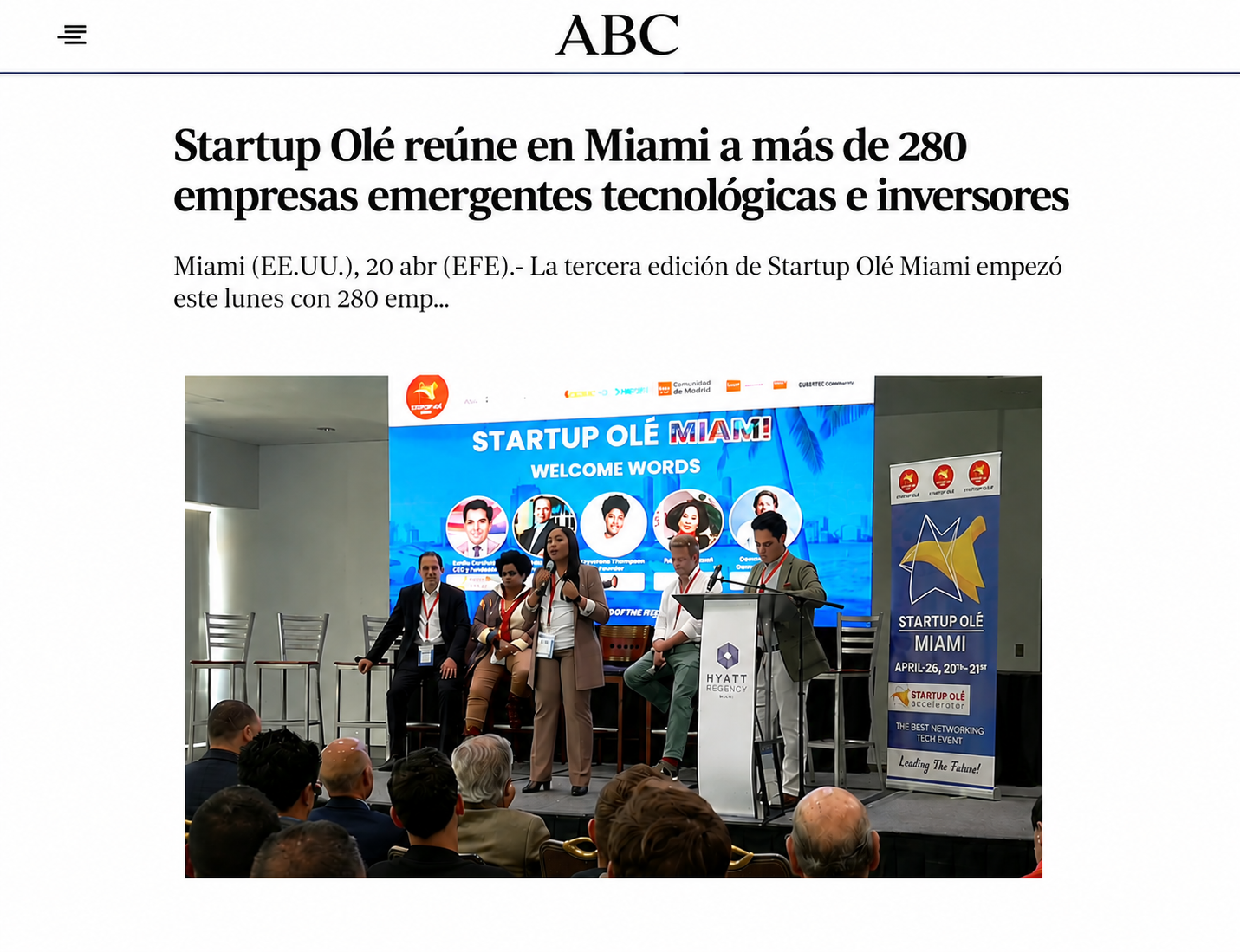 Startup Olé Miami