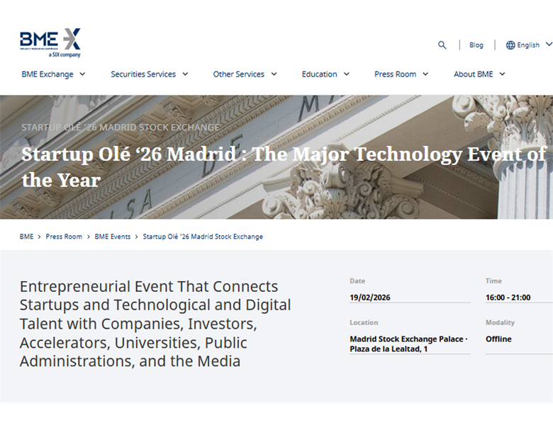 Startup Olé 26 Madrid Stock Exchange